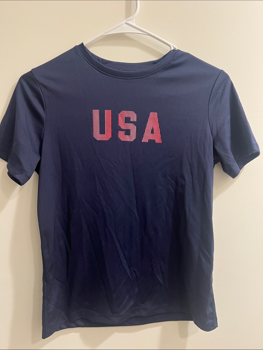 all in motion Navy Short Sleeve Tee with Pink USA Graphic